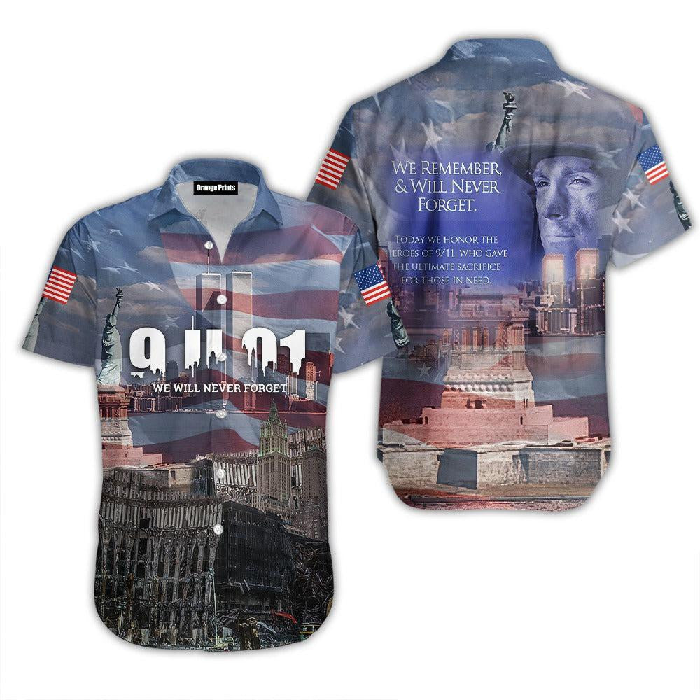 Patriot Day 09.11 Never Forget Twin Tower Aloha Hawaiian Shirts - Gift For A Vetaran - Short Sleeve Hawaiian Shirt