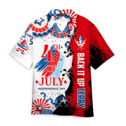 4Th Of July Independence Day Back It Up Terry Hawaiian Shirt - Gift For A Vetaran - Short Sleeve Hawaiian Shirt