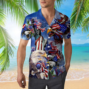My Heat Beats Tue To My Country Patriotism Hawaiian Shirt - Gift For A Vetaran - Short Sleeve Hawaiian Shirt