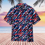4Th Of July Us Flag Camo Patriotism Hawaiian Shirt - Gift For A Vetaran - Short Sleeve Hawaiian Shirt