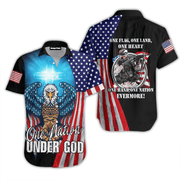 Eagle Veteran One Nation Evermore Aloha Hawaiian Shirts - Beachwear For Men - Hawaiian Shirts