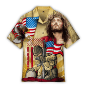 4Th Of July One Nation Under God Independence Day Memorial Day Hawaiian Shirt - Gift For A Vetaran - Short Sleeve Hawaiian Shirt