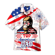 American Top Dad Bigfoot 4Th Of July Hawaiian Shirt - Gift For A Vetaran - Short Sleeve Hawaiian Shirt