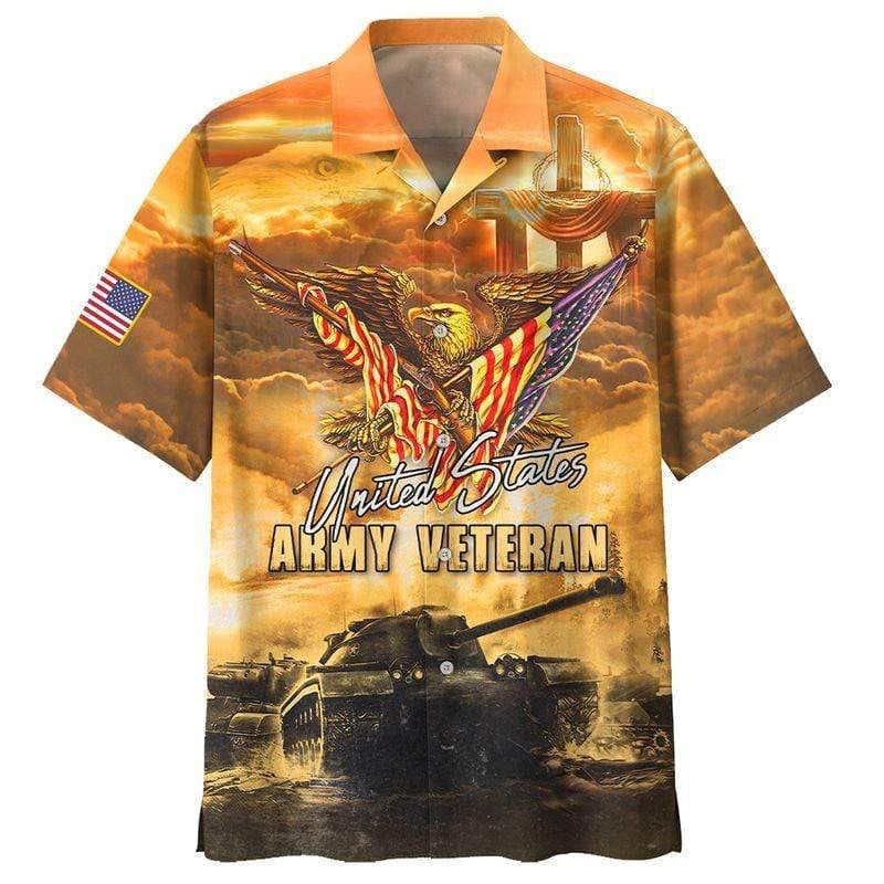 Amazing Patriot Eagle Us Army Veteran Hawaiian Shirt | For Men ,Women | Adult