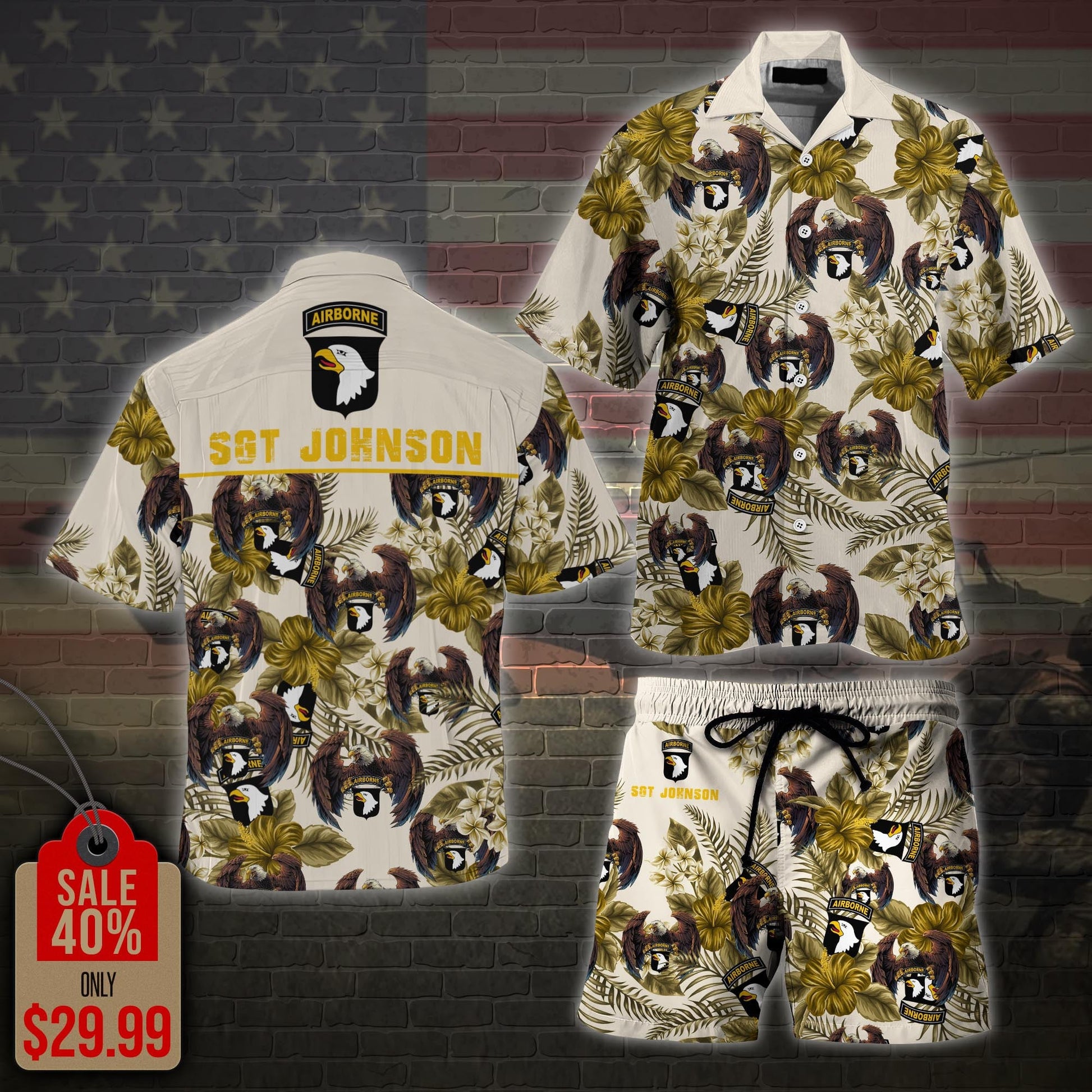 101St Airborne Division Military Veteran Hawaiian Hawaii Shirt, Men Shorts Custom Shirt