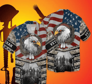 3D Veteran Eagle Aloha Hawaiian Shirts For Men ,For Women