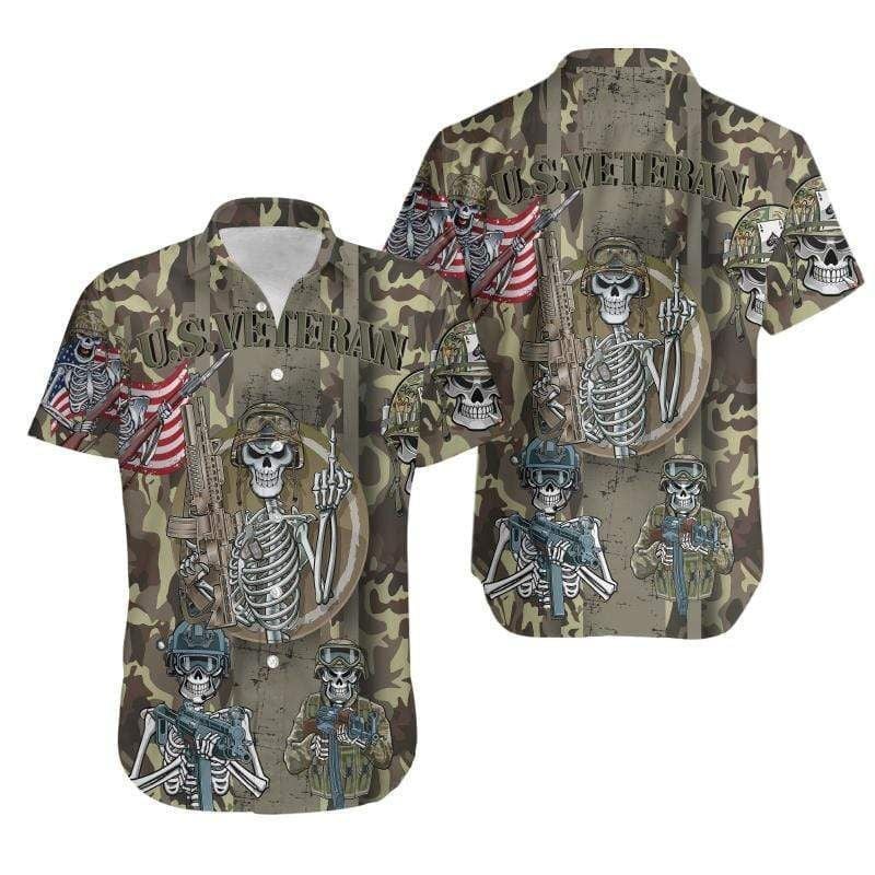 Check Out This Awesome Hawaiian Aloha Shirts Us Veterans Skull