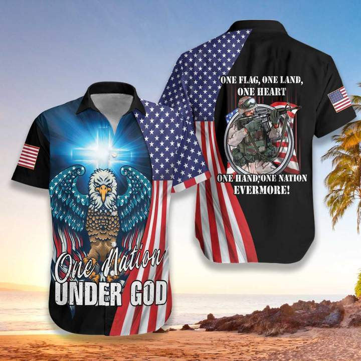 Eagle Veteran One Nation Evermore Aloha Hawaiian Shirts | Unisex