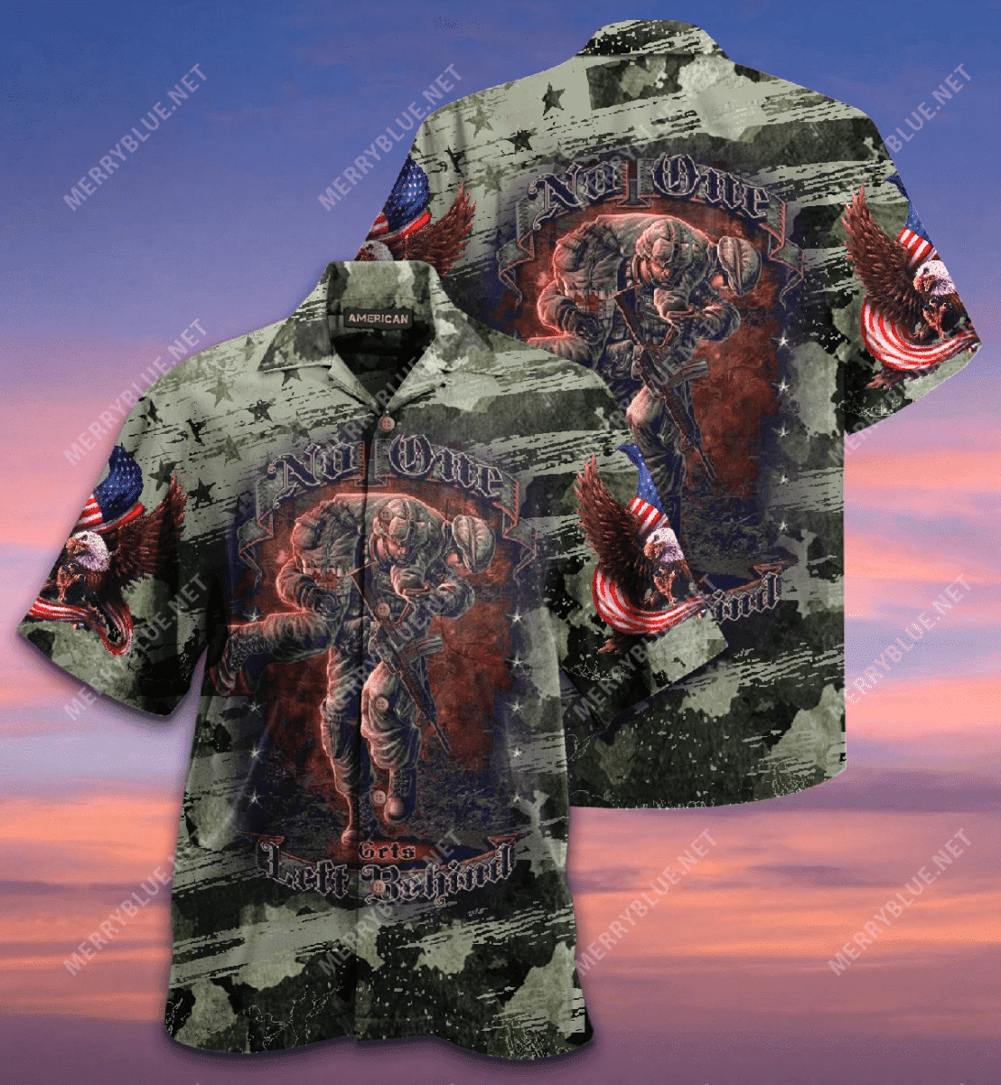 Brave Soldiers No One Gets Left Behind Veterans Hawaiian Aloha Shirts V