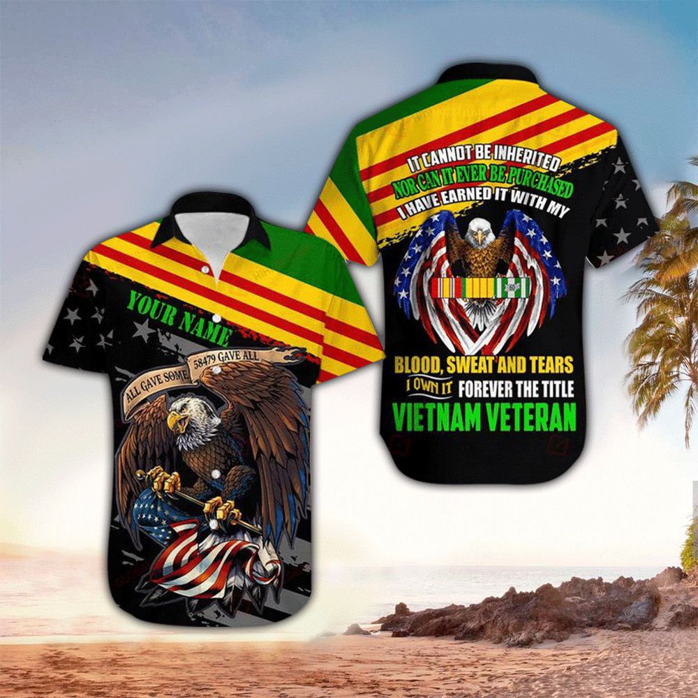Forever The Title Vietnam Veteran Personalized All Over Printed Hawaiian Shirt, Hawaii Shirt Men, Aloha Shirt