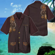Awesome Steampunk Mechanic Us Army Veteran Camo Hawaiian Shirt | For Men ,Women | Adult
