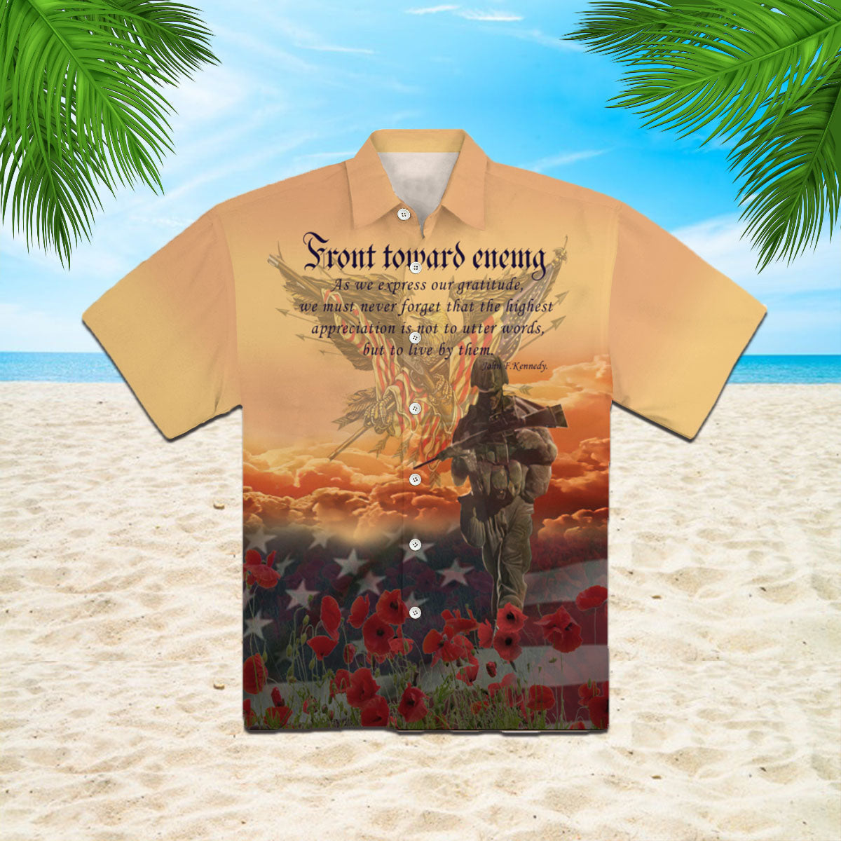 Oragontee Veteran Front Toward Enemy Hawaiian Shirt | For Men ,Women | Adult