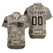 New England Patriots Camouflage Veteran 3D Personalized Hawaiian Shirt Combo Beach