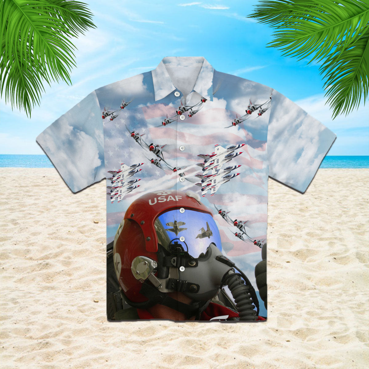 Oragontee Us Air Force Thunderbirds Pilot Veteran Hawaiian Shirt | For Men ,Women | Adult
