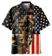 Proud American Veteran Us Flag Land Of The Free Hawaiian Shirt | For Men ,Women | Adult