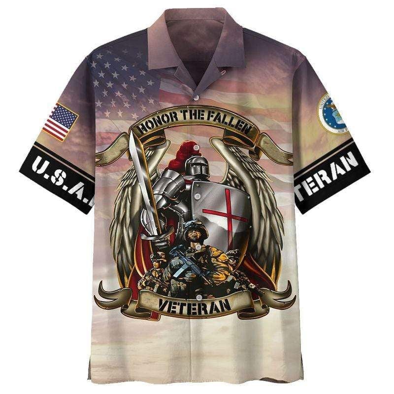Honor The Fallen Us Air Force Veteran And Knight Templar Hawaiian Shirt Unisex Adult