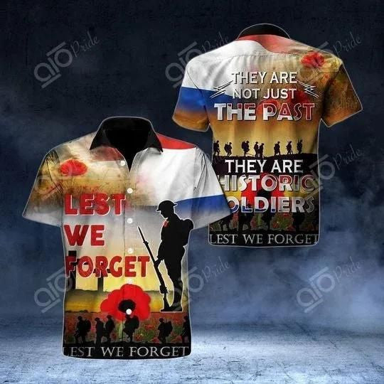 Netherlands Veteran Poppy Aloha Hawaiian Shirt Colorful Short Sleeve Summer Beach Casual Shirt For Men And Women