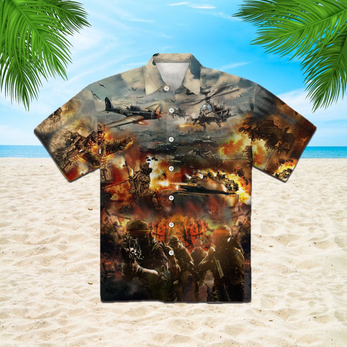 Oragontee Veterans Blood Sweat And Tear Hawaiian Shirt | For Men ,Women | Adult