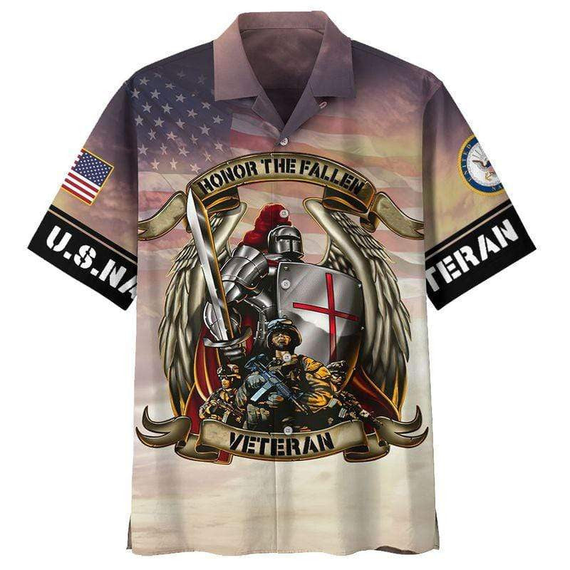 Honor The Fallen Us Navy Veteran And Knight Templar Hawaiian Shirt Unisex Adult