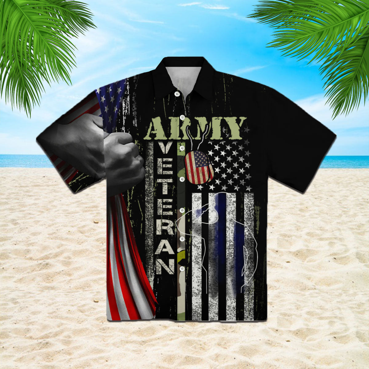 Products Us Army Veteran Pride Full Printing Veteran American Hawaiian Shirt | For Men ,Women