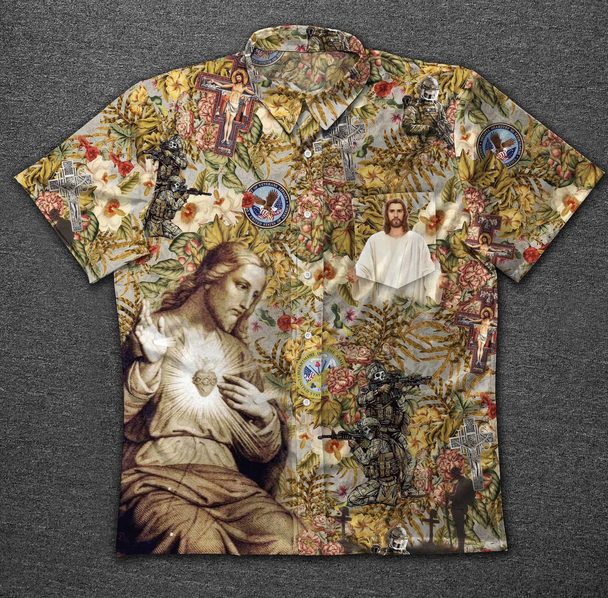 Jesus Veteran Bt Vintage Hawaiian Shirt-