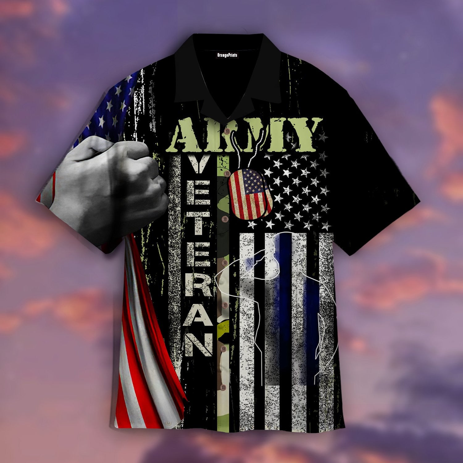 Products U.S Army Veteran Pride Full Printing Veteran American Hawaiian Shirt | For Men ,Women | Adult