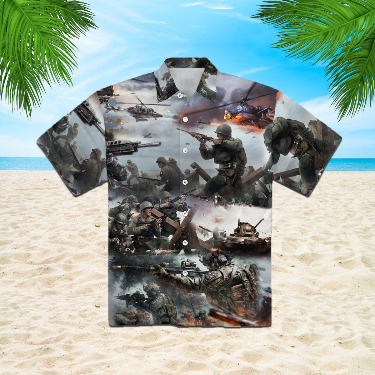 Oragontee Us Veteran Soldier American Hawaiian Shirt | For Men ,Women | Adult