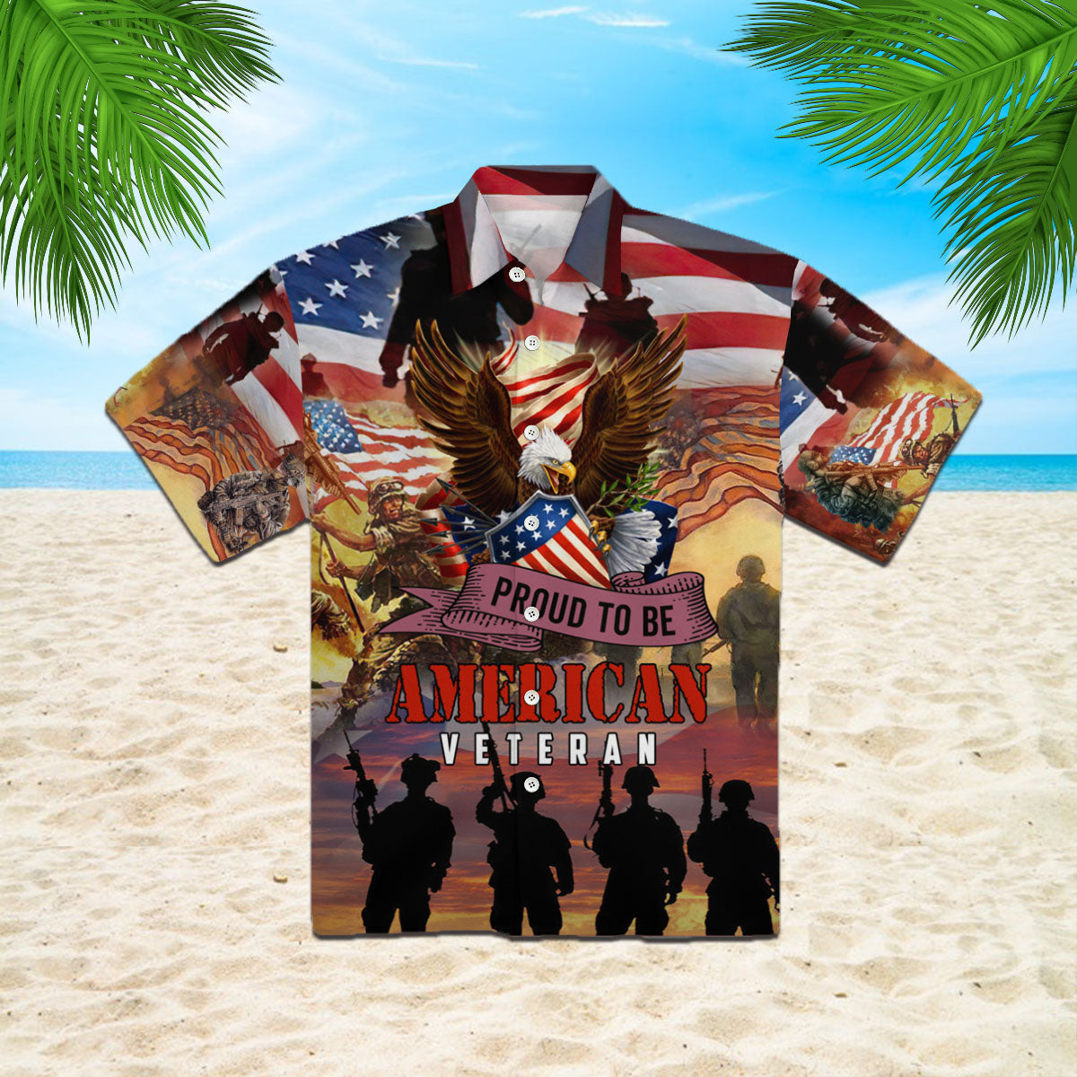 Oragontee Proud To Be American Veteran Hawaiian Shirt | For Men ,Women | Adult