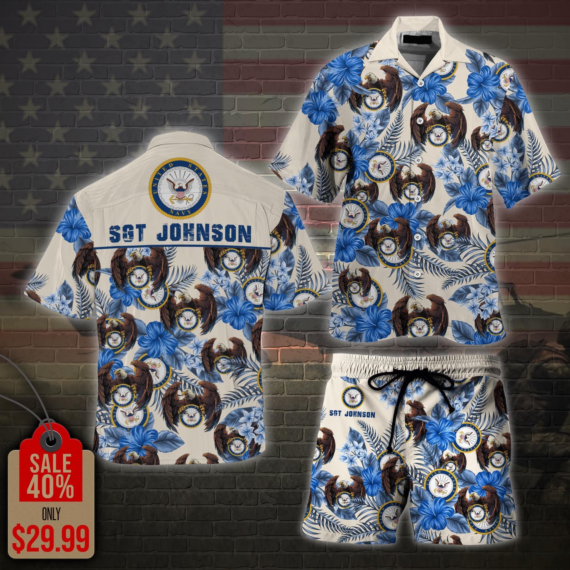 Us Navy Military Veteran Hawaiian Hawaii Shirt, Men Shorts Custom Shirt