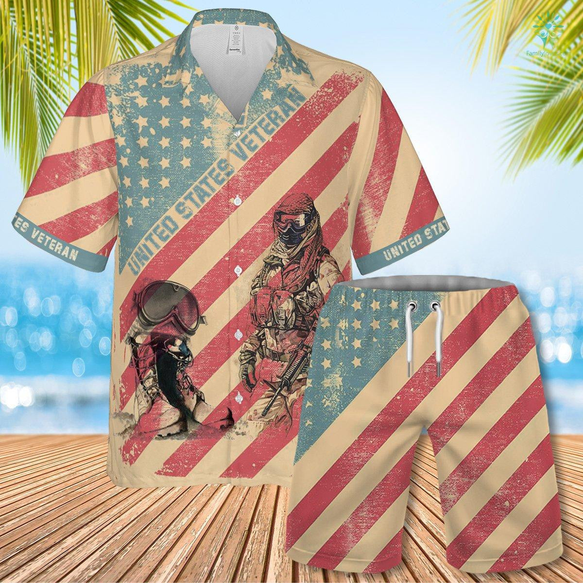 United States Veteran Hawaiian Shirt Set Unisex