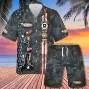 Us Army Veteran Eagle Hawaiian Shirt Set Unisex