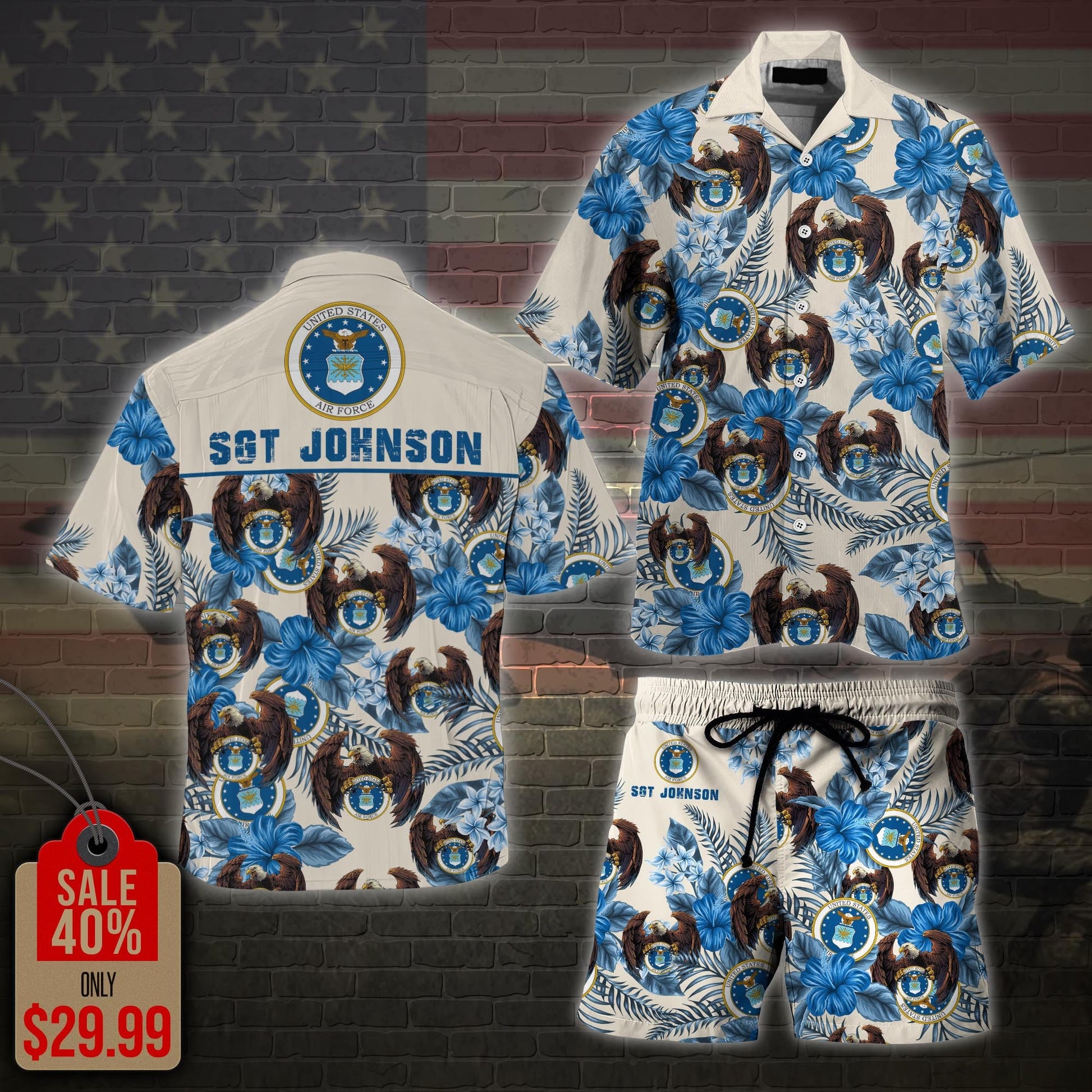 Us Air Force Military Veteran Hawaiian Hawaii Shirt, Men Shorts Custom Shirt