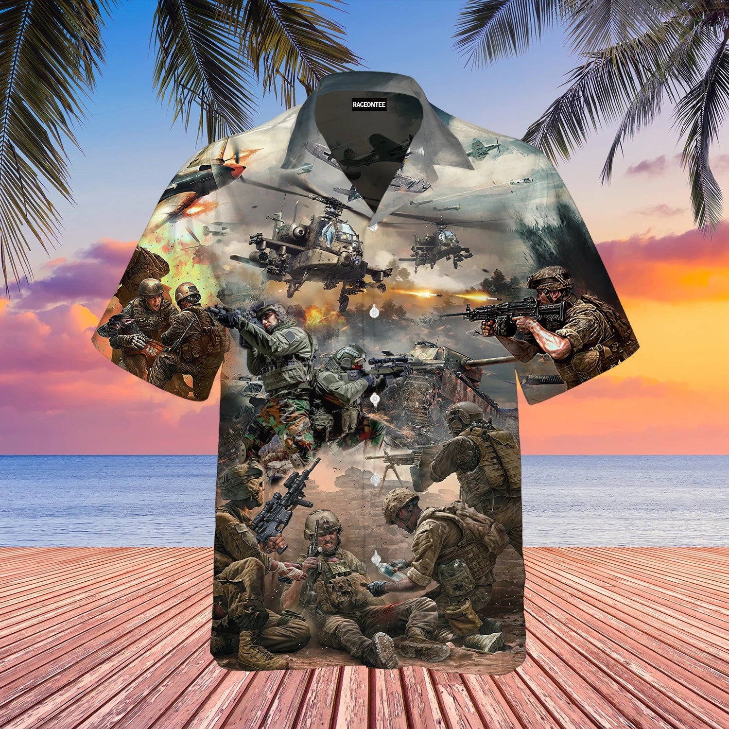 Us Veteran Soldier American Hawaiian Shirt Unisex Adult