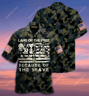 Soldier Veteran Land Of The Free Because Hawaiian Aloha Shirts V