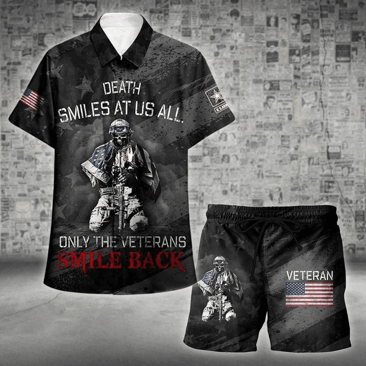 Veteran Death Smile Back Hawaiian Shirts Or Shorts H