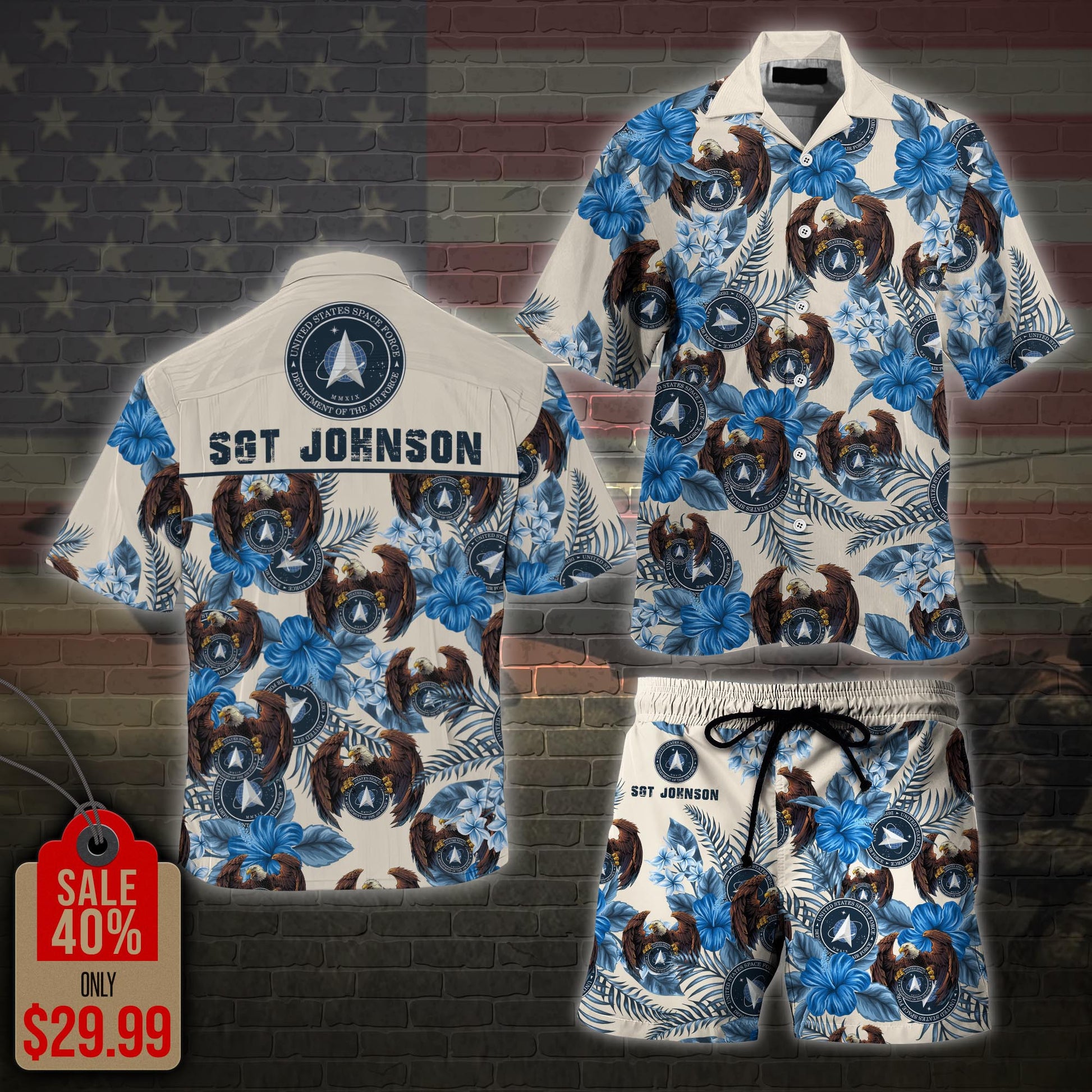 Us Space Force Military Veteran Hawaiian Hawaii Shirt, Men Shorts Custom Shirt