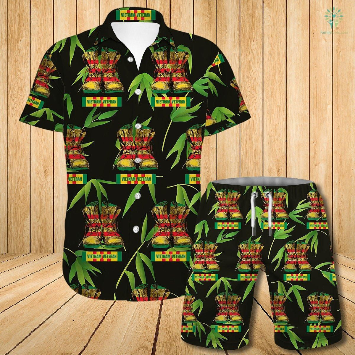 Veteran Hawaiian Shirt Set Unisex
