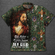 Veteran Jesus Vintage Cotton Hawaiian Shirt-