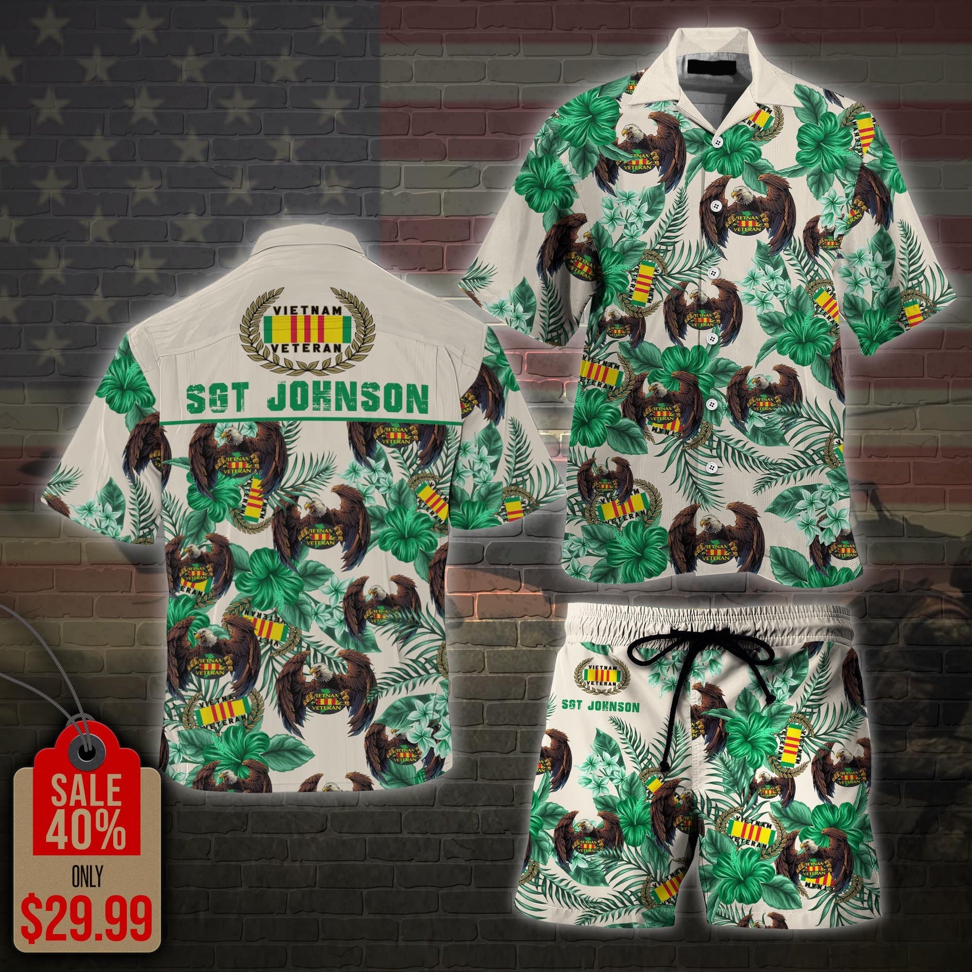 Vietnam Veteran Military Veteran Hawaiian Hawaii Shirt, Men Shorts Custom Shirt