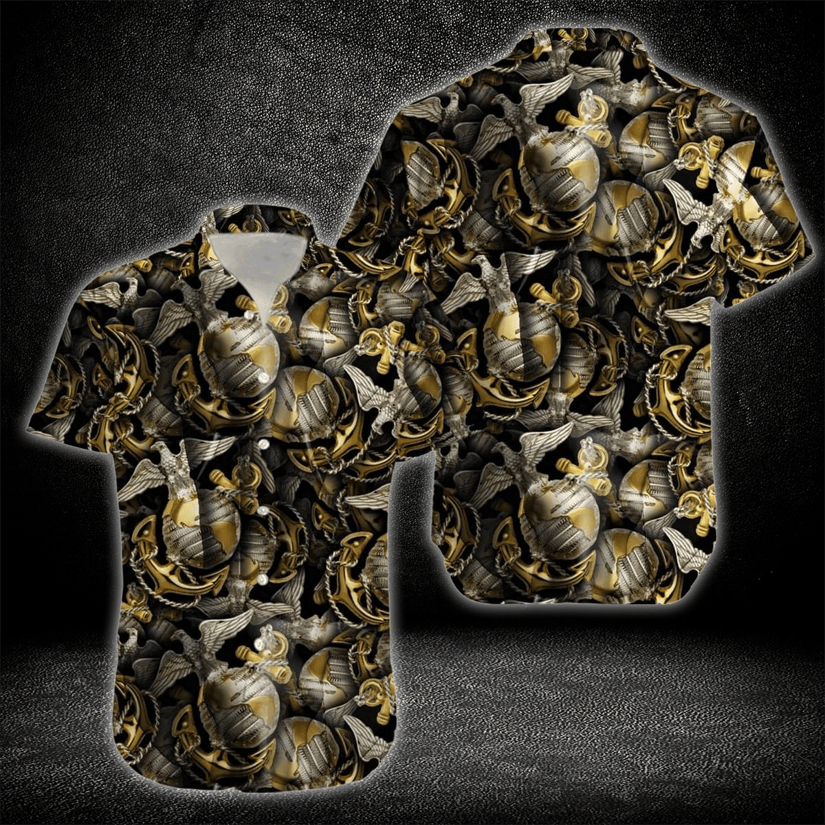 Veteran Marine Corps Anchor And Globe Hawaiian Shirt | For Men ,Women | Adult