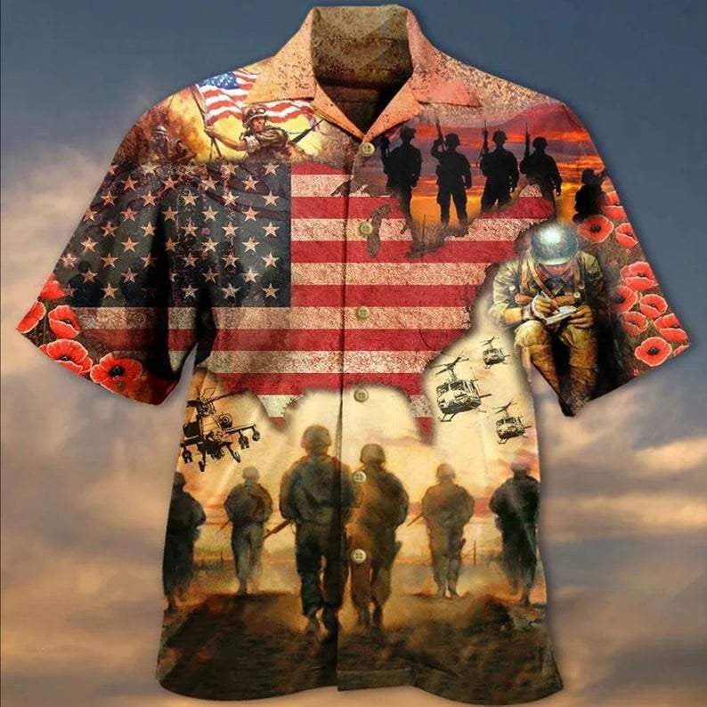 Veterans Blood Sweat And Tear Soldiers Hawaiian Shirt | For Men ,Women | Adult