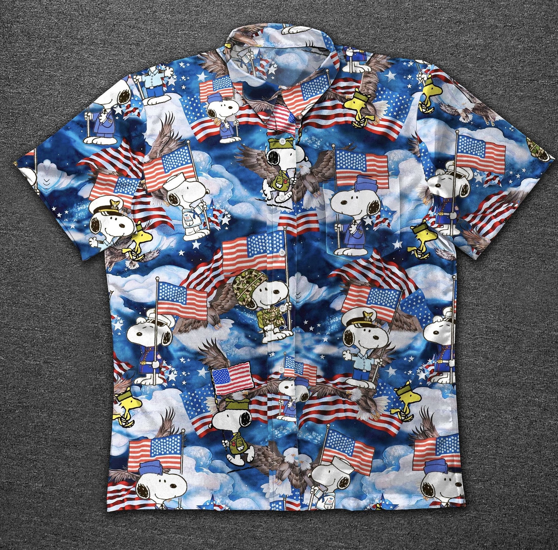 Veteran Snoopy Vintage Cotton Hawaiian Shirt-