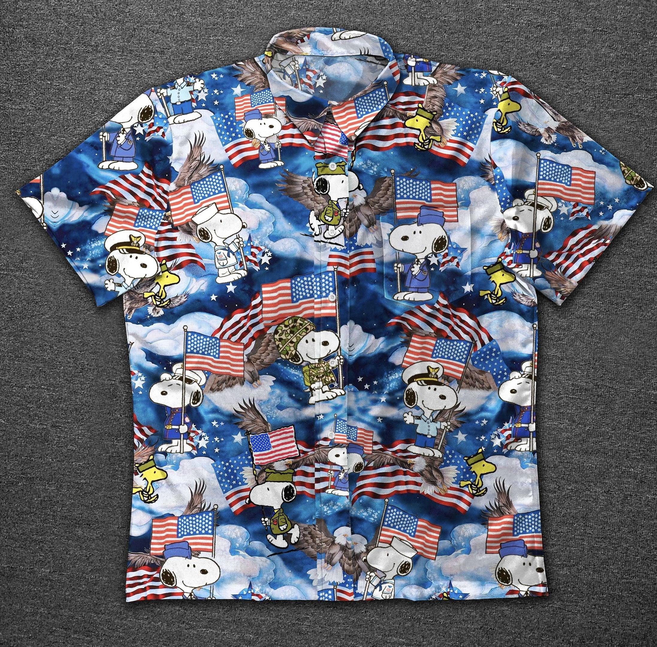 Veteran Snoopy Vintage Cotton Hawaiian Shirt-