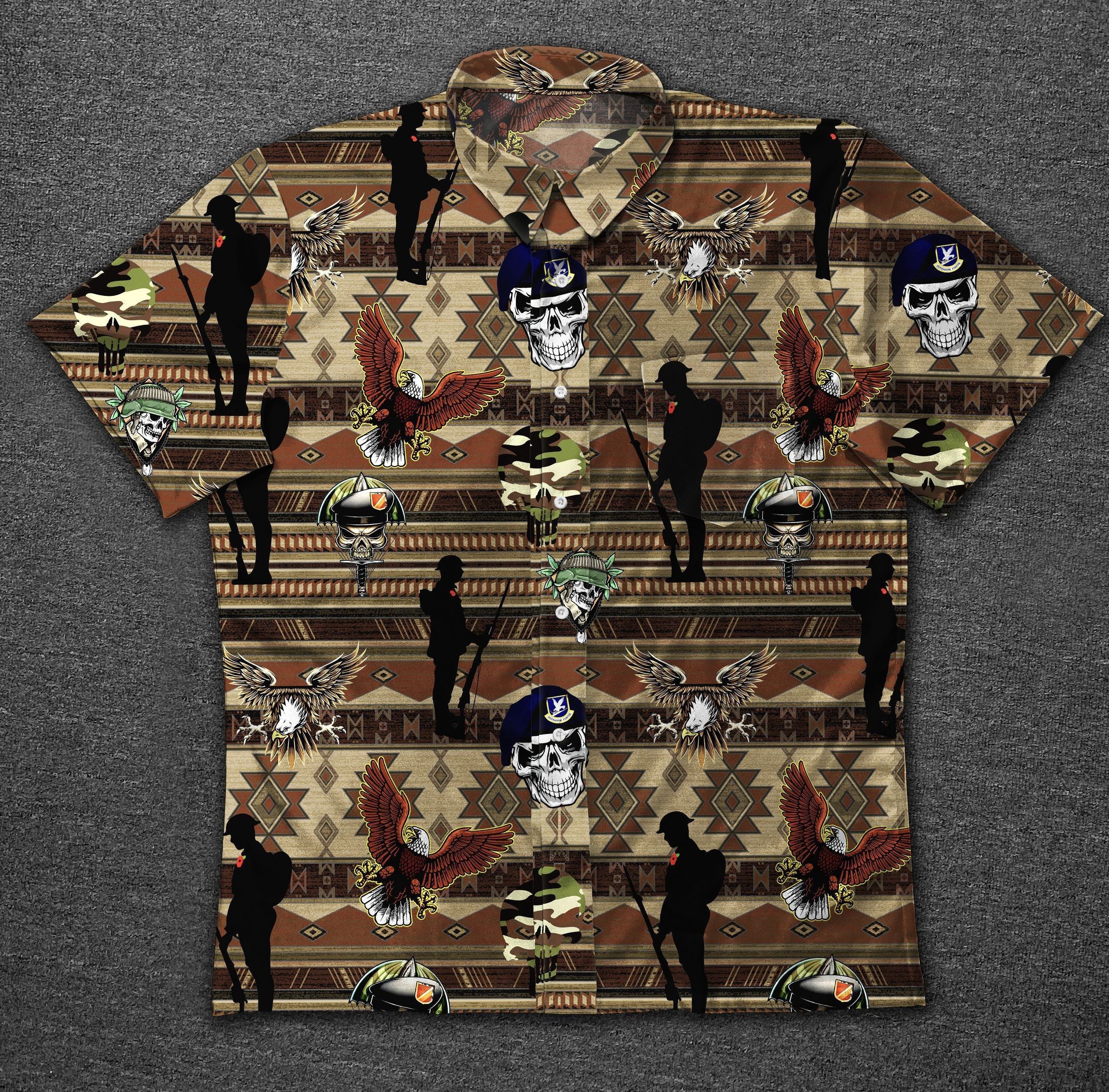 Veteran Vintage Cotton Mens Hawaiian Shirt-