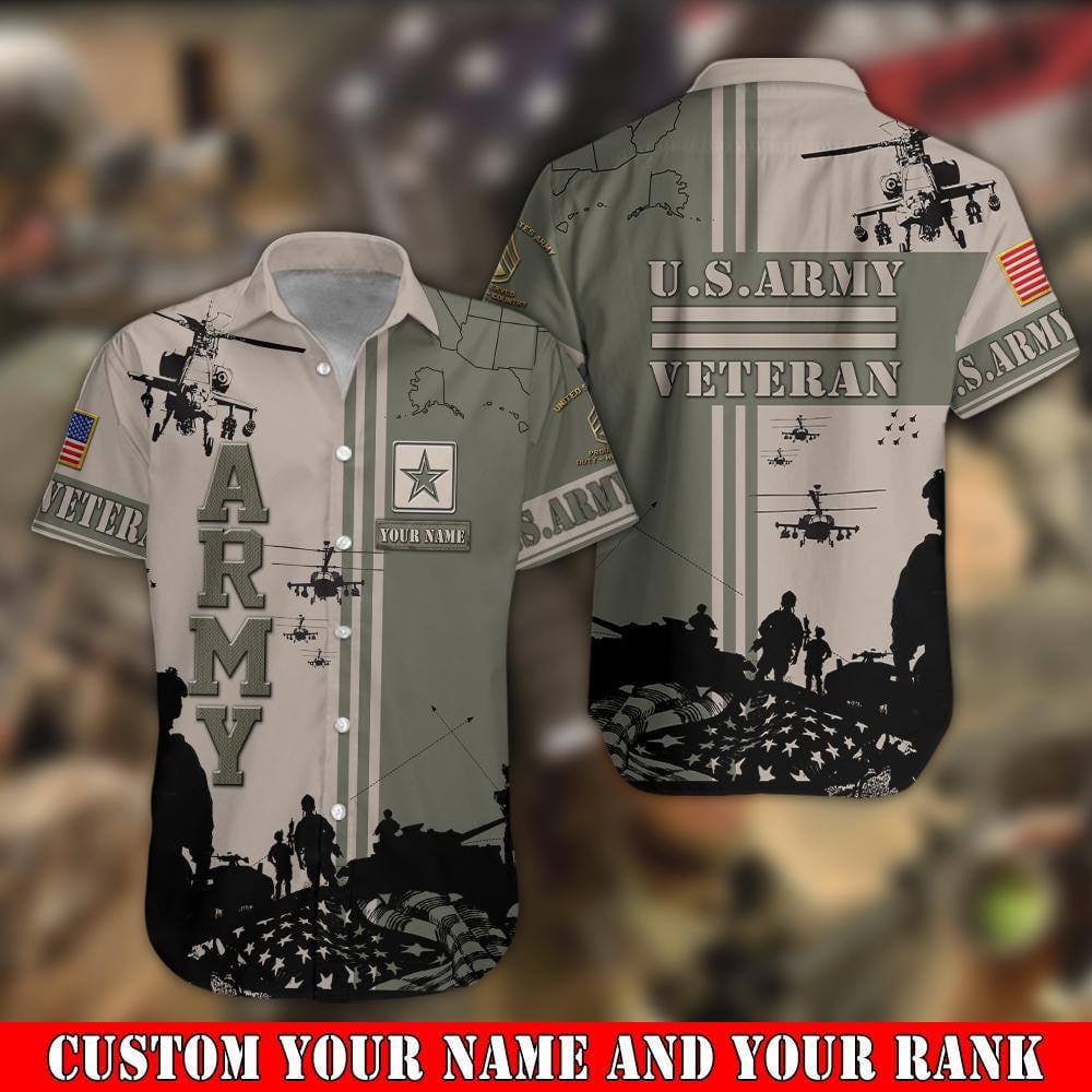 Army Veteran Baseball Shirt Custom Your Name And Your Rank