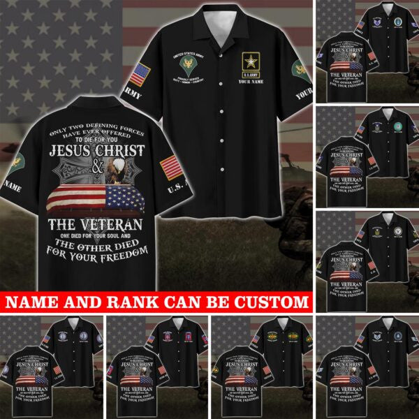 US Military Veteran Hawaii Shirt Custom Your Military, Rank And Your Name, Gift For Veterans