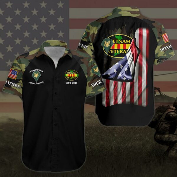 Vietnam Veteran Hawaii Shirt Personalized Name And Rank, Military Hawaii Shirt, Gifts For Him, Gifts For Dad