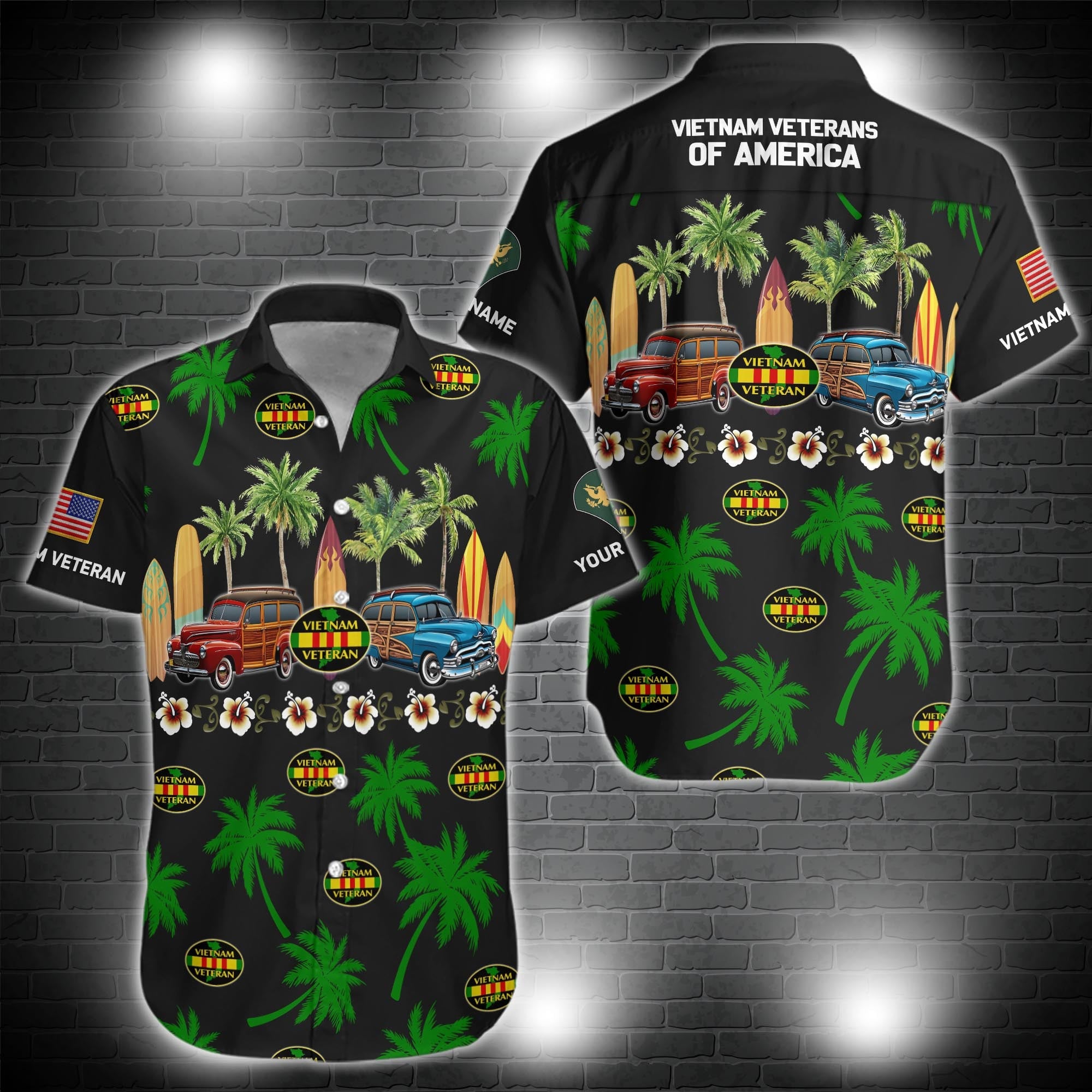 Vietnam Veteran Hawaii Shirt Custom Your Name And Rank, Military Hawaii Shirt, Military Gifts