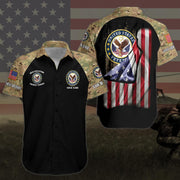 US Veteran Hawaii Shirt Personalized Name, Military Hawaii Shirt, Gifts For Him, Gifts For Dad