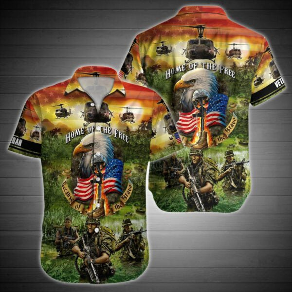 US VETERAN Home Of The Free Because Of The Brave United States Veteran Hawaii Shirt